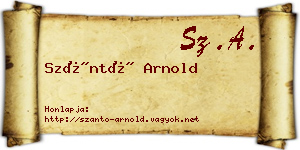 Szántó Arnold névjegykártya