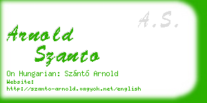 arnold szanto business card