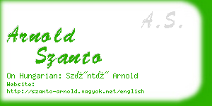 arnold szanto business card